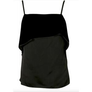 Helmut Lang Layered velvet and sateen camisole